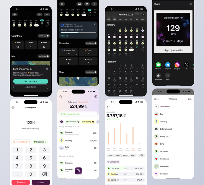 Expatly and Capaybara app screens
